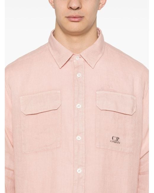 C P Company Pink Linen Shirt for men