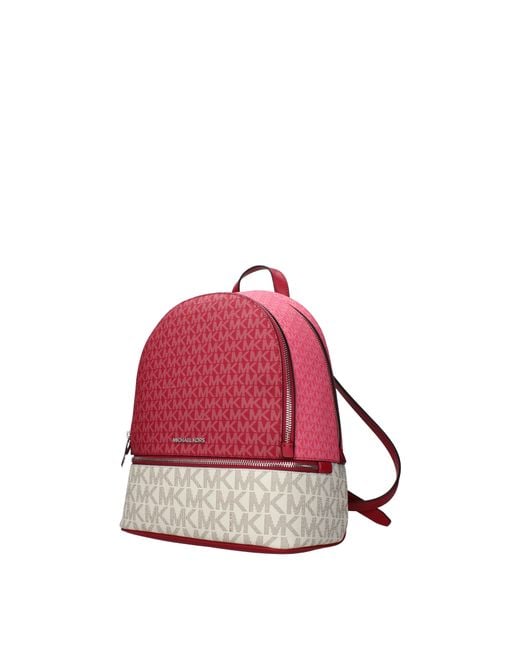 Michael Kors Red Rhea Fabric Backpacks And Crossbody Bags/Dark Raspberry
