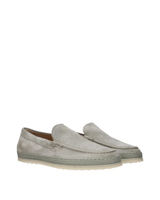 Tod's Gray Espadrillas Uomo Camoscio Verde/Verde Chiaro