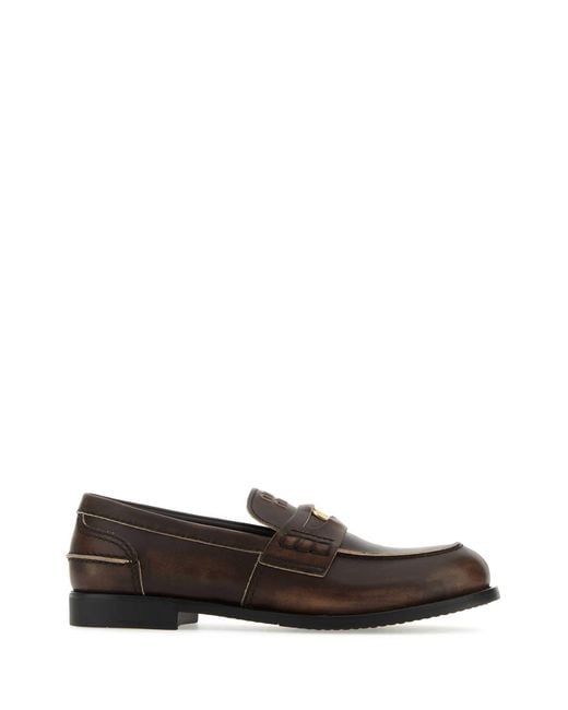 Miu Miu Multicolor Dark Leather Loafers