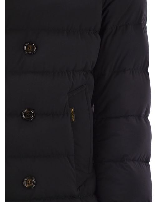 Moorer Black Florio Kn Double Breasted Down Jacket for men