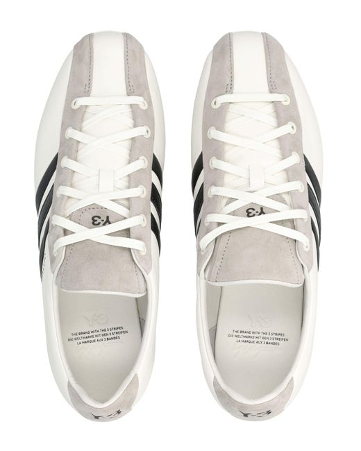 Y-3 Metallic Field Leather And Suede Sneakers