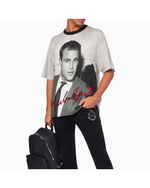 Dolce & Gabbana Gray Marlon Brando T-shirt for men