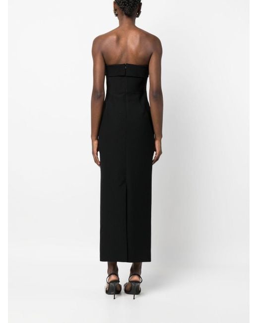 The New Arrivals Ilkyaz Ozel Black Strapless Evening Gown Long Dress