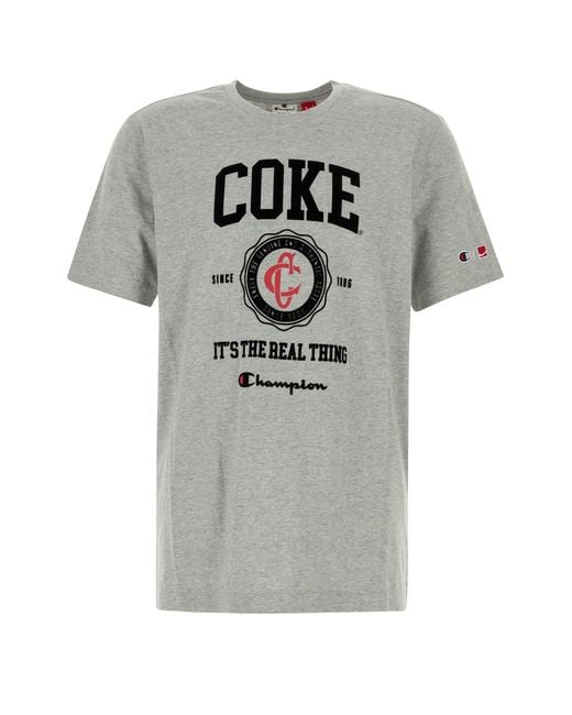 Champion Gray Cotton T-Shirt for men