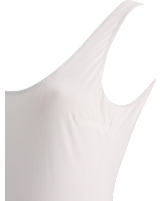 Dolce & Gabbana White Badeanzug mit Logo