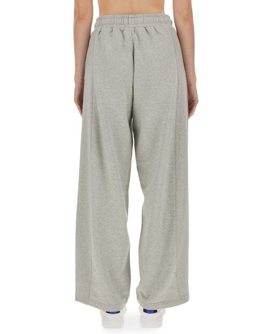 Stella McCartney Gray Wide Leg Cotton Jogging Pants With Subtle Logo