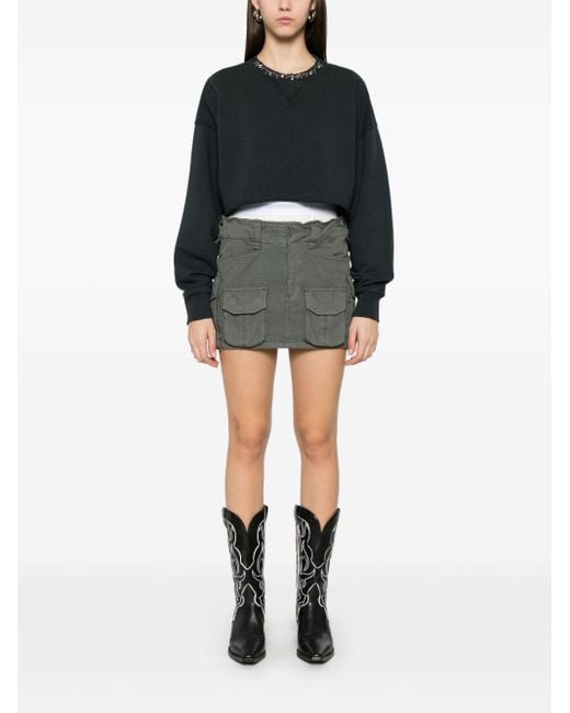 Golden Goose Deluxe Brand Black Organic Cotton Cropped Sweatshirt