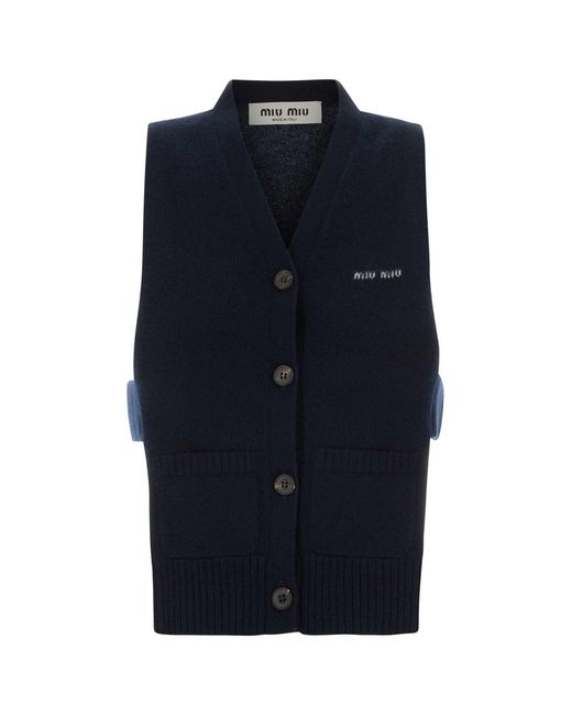 Miu Miu Blue Midnight Cashmere Vest
