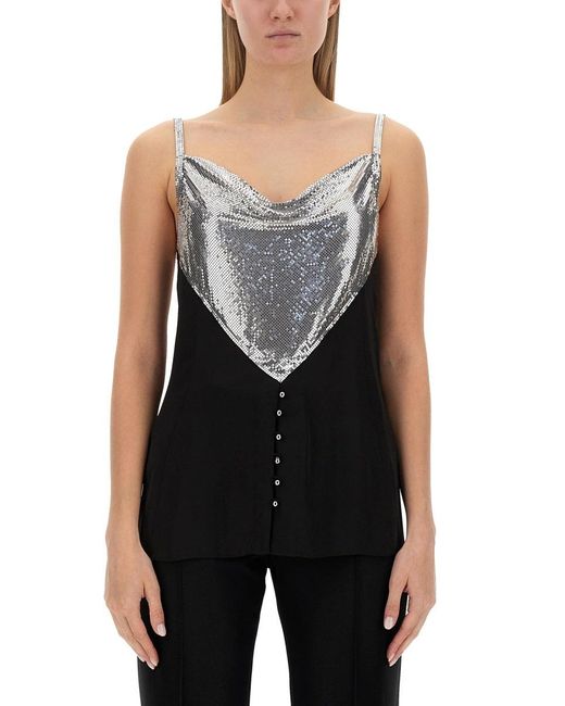 Rabanne Black Top With Inserts