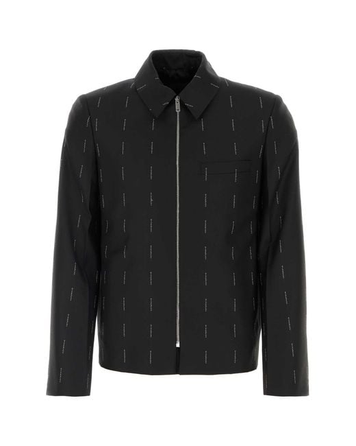 Givenchy Black Wool Zipped Jacket for men
