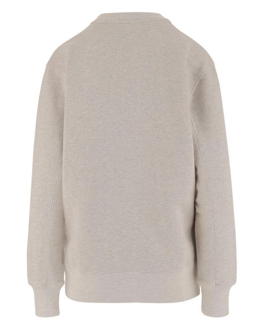 Autry X Maison Kitsune Gray Logo Cotton Sweatshirt for men