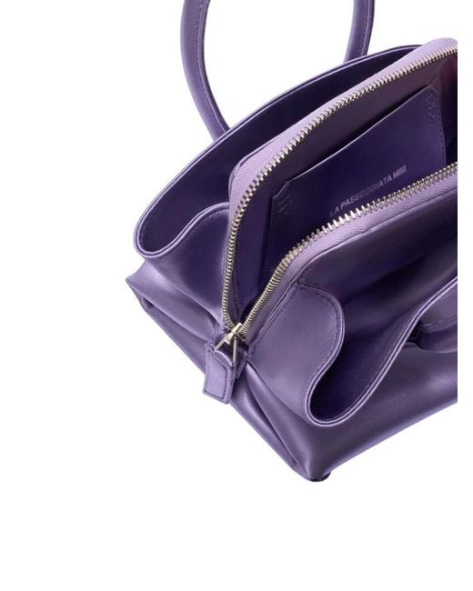 The Attico Purple Lilac "La Passeggiata Mini" Top Handle