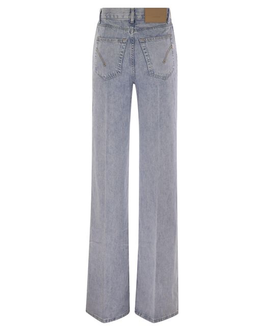 Dondup Gray Amber Wide Leg Jeans