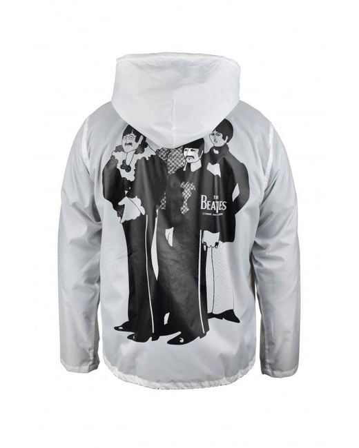 Comme des Garçons Gray Waterproof Nylon Jacket With Beatles Print