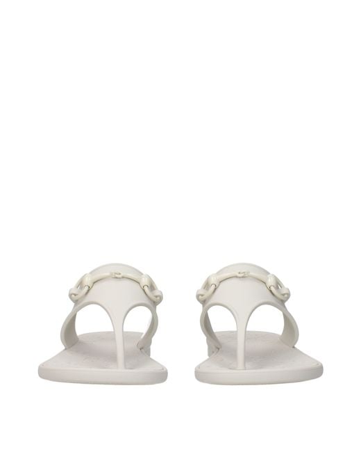 Gucci White Flip Flops Rubber/Dirty