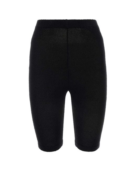 Balenciaga Black Stretch Terry Fabric Leggings