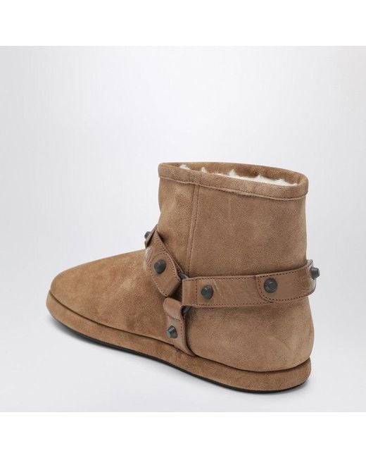 Balenciaga Brown Alaska Soft Camel Ankle Boots