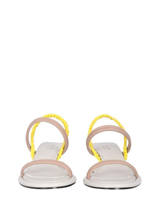 Alysi White Leather Sandals