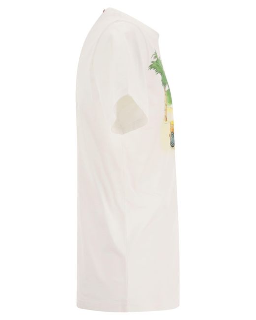 Cotea de algodón con estampado Mok Mc2 Saint Barth de hombre de color White