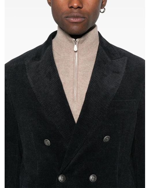 Brunello Cucinelli Black Gerippter Blazer
