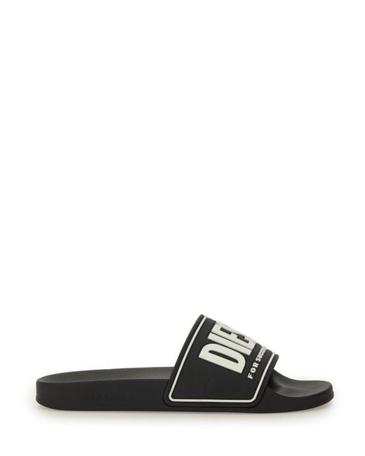 DIESEL Black Slide Sandal "Mayemi" for men