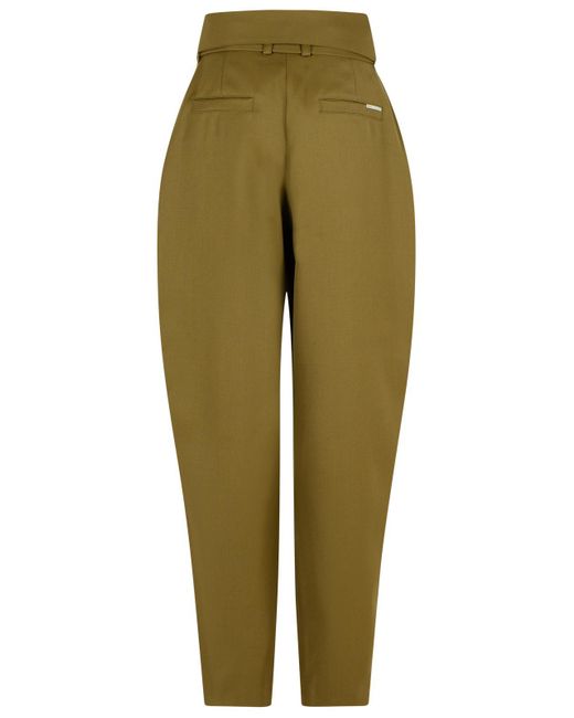 The Attico Attico Groene Maagdelijke Wollen Broek in het Green