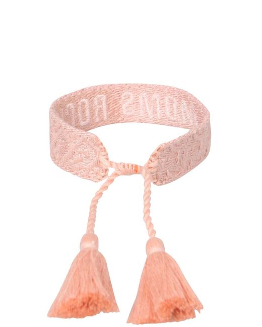 LABEL K Pink Braided Fabric Bracelet