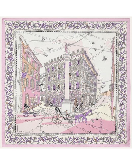 Ferragamo Pink Silk Scarf