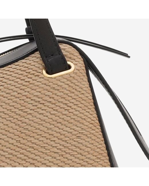 Jil Sander Brown Dune Leather And Rafia Bag