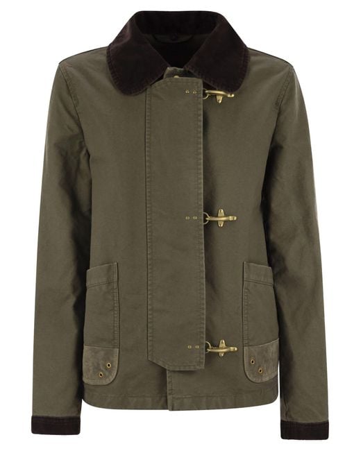 Fay Green Mini 3 Ganci Fabric Jacket