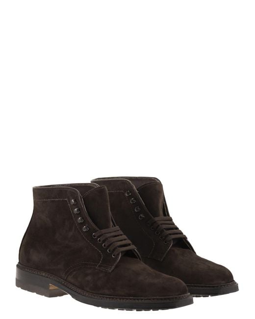 Alden Brown Suede Chukka Boots With Leather And Rubber Sole for men