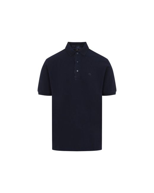Etro Blue Roma Printed Detail Polo