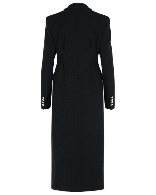 Alessandra Rich Black Virgin Wool Blend Coat