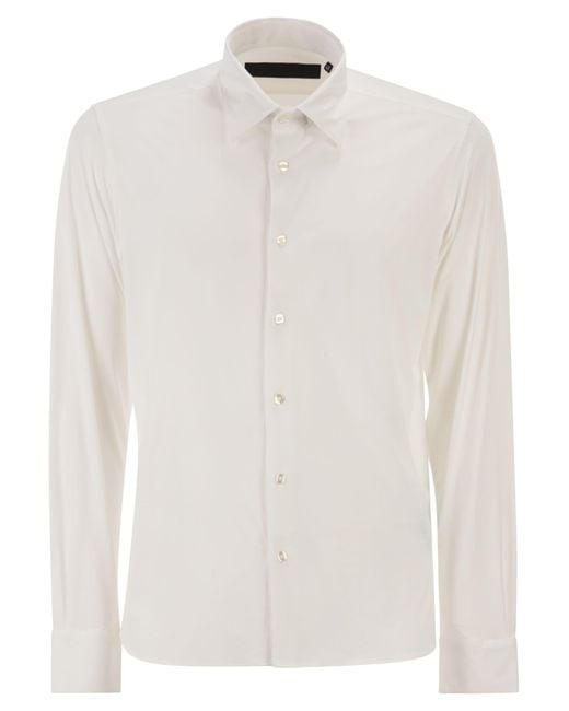 Rrd White Stretch Oxford Shirt for men