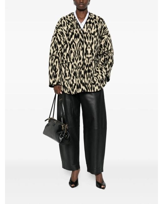 Forte Forte Black "Moiree" Jacquard Cloth Coat