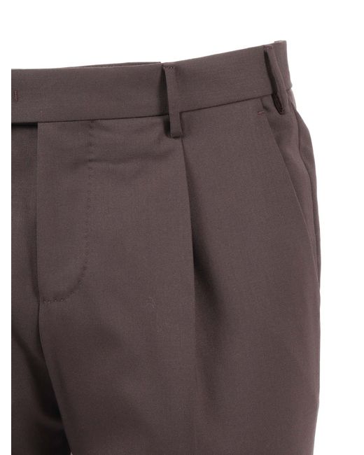 PT01 Gray Master, 1 Pleat, Diagonal Pockets, Flap Back Pockets, Turn Up