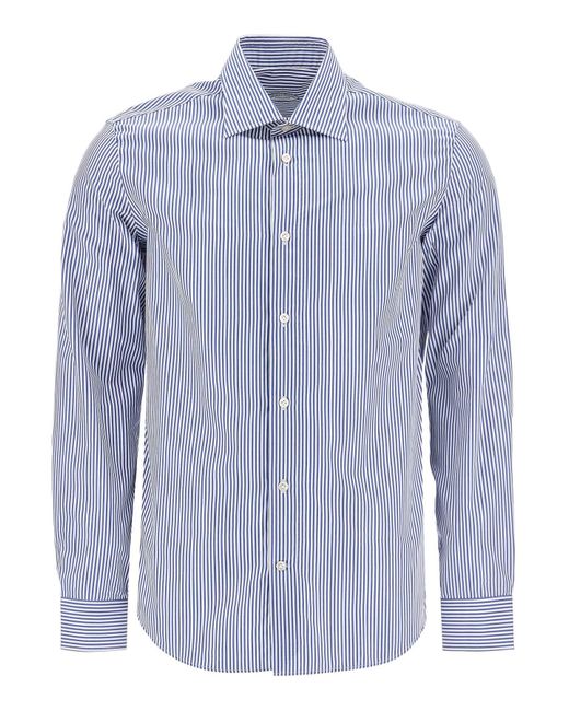 Vincenzo Di Ruggiero Blue Slim Fit Twill Shirt For for men