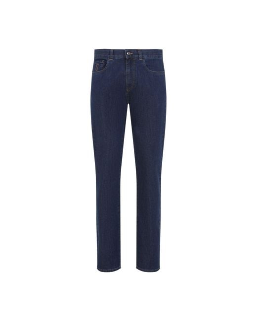 Canali Blue 5 Pocket Denim Jeans