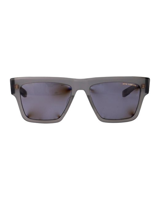 Dita Eyewear Gray Squared Sunglasses Dls701 55 04