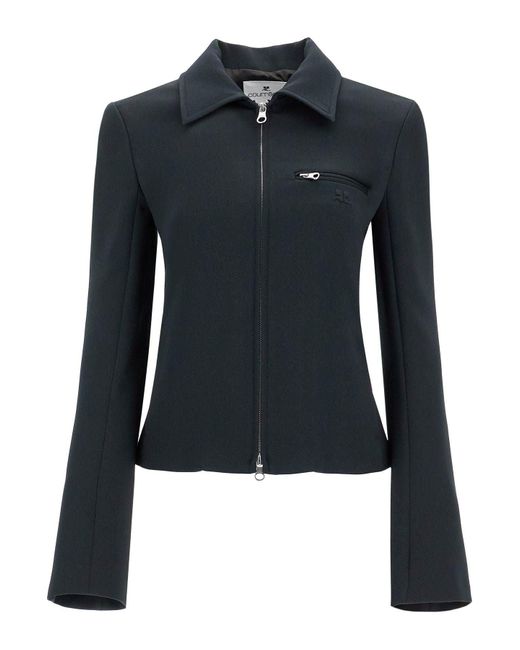 Courreges Blue Technical Twill Jacket For