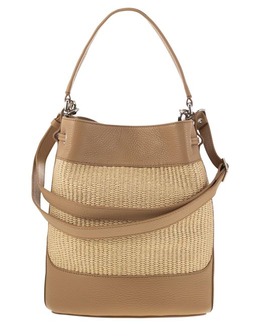Zanellato Natural Monda' Straw Fabric Bag S