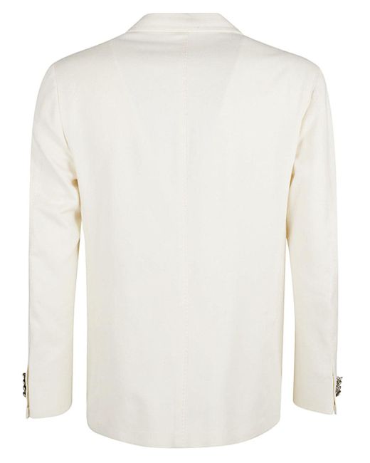 Sartorio Napoli White Single Breasted Wool Jacket for men