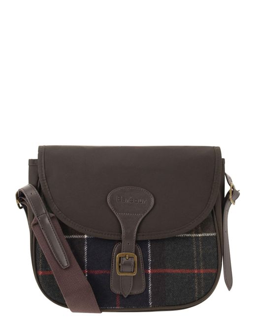 Barbour Gray Tartan Crossbody Bag for men