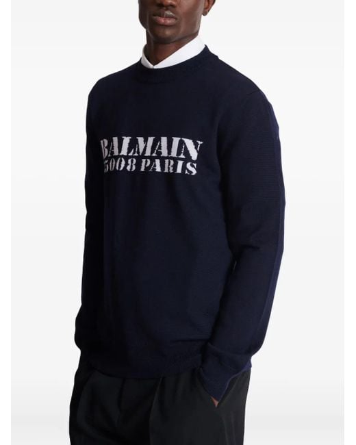 Balmain Blue Stamp Jumper for men