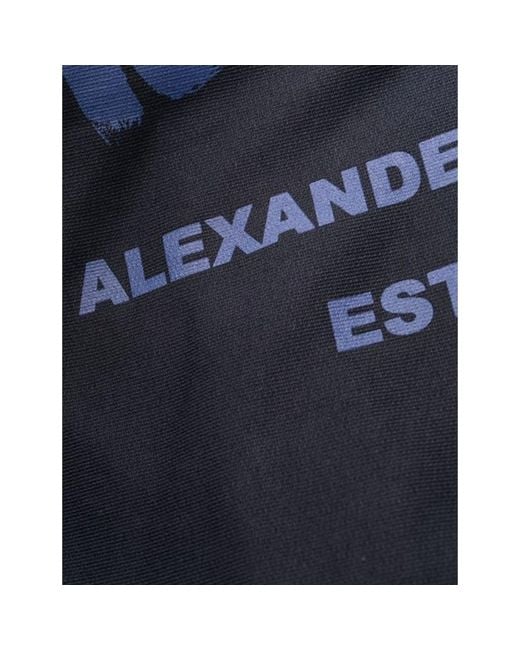 McQueen Blue Cotton Logo Sweatpants for men
