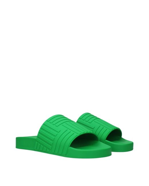 Bottega Veneta Green Sandals And Clogs/Parrot Rubber