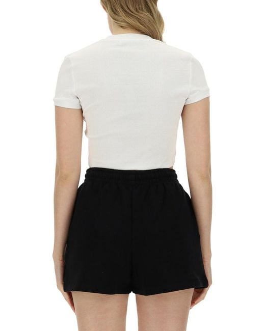 ROTATE BIRGER CHRISTENSEN White Logo Crew Neck T-Shirt
