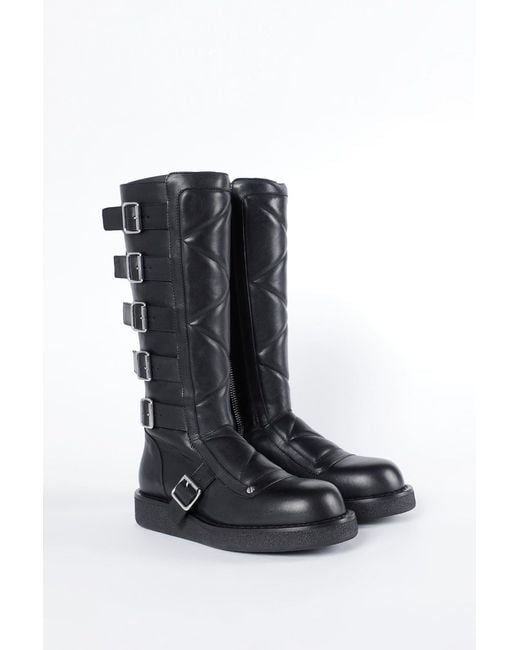 Ann Demeulemeester Black Ditte Rounded Boots With Belts