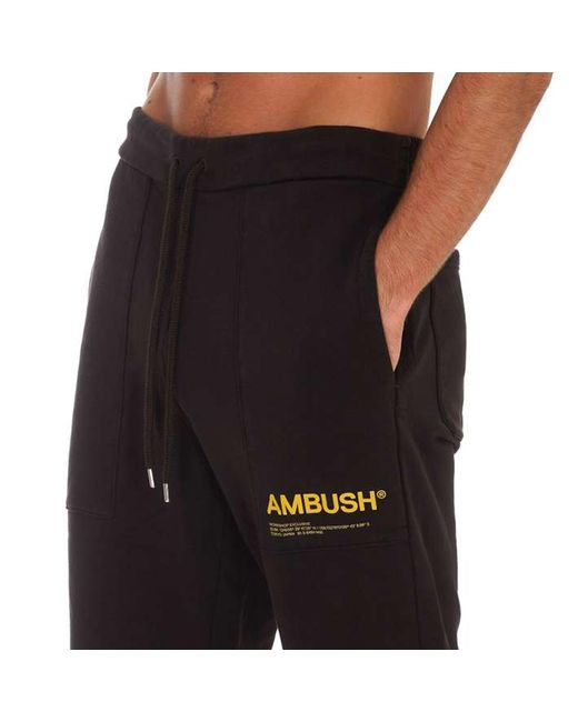 Ambush Black Cotton Logo Sweatpants for men